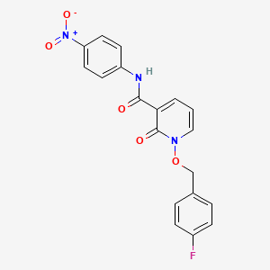 molecular formula C19H14FN3O5 B3017099 1-[(4-氟苯基)甲氧基]-N-(4-硝基苯基)-2-氧代吡啶-3-甲酰胺 CAS No. 868678-15-3
