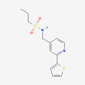 molecular formula C13H16N2O2S2 B3017105 N-((2-(噻吩-2-基)吡啶-4-基)甲基)丙烷-1-磺酰胺 CAS No. 2034437-79-9