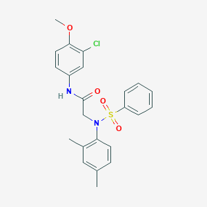 molecular formula C23H23ClN2O4S B301711 N-(3-chloro-4-methoxyphenyl)-2-[2,4-dimethyl(phenylsulfonyl)anilino]acetamide 
