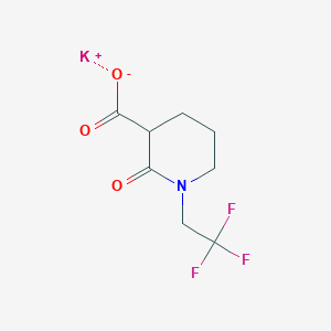 molecular formula C8H9F3KNO3 B3017111 钾；2-氧代-1-(2,2,2-三氟乙基)哌啶-3-羧酸盐 CAS No. 2416234-75-6