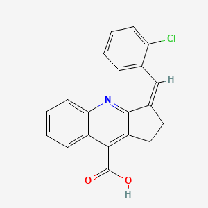 molecular formula C20H14ClNO2 B3017113 (3Z)-3-[(2-Chlorophenyl)methylidene]-1,2-dihydrocyclopenta[b]quinoline-9-carboxylic acid CAS No. 379729-50-7
