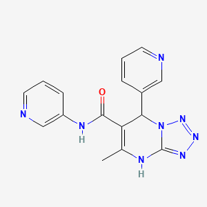 molecular formula C16H14N8O B3017118 5-methyl-N,7-di(pyridin-3-yl)-4,7-dihydrotetrazolo[1,5-a]pyrimidine-6-carboxamide CAS No. 367907-40-2