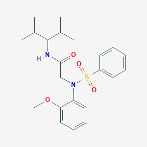 molecular formula C22H30N2O4S B301712 N-(1-isopropyl-2-methylpropyl)-2-[2-methoxy(phenylsulfonyl)anilino]acetamide 