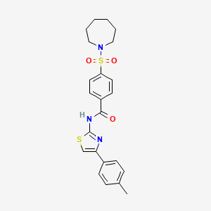 molecular formula C23H25N3O3S2 B3017122 4-(azepan-1-ylsulfonyl)-N-(4-(p-tolyl)thiazol-2-yl)benzamide CAS No. 306736-22-1