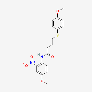 molecular formula C18H20N2O5S B3017123 N-(4-methoxy-2-nitrophenyl)-4-((4-methoxyphenyl)thio)butanamide CAS No. 941925-04-8