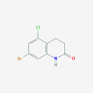 molecular formula C9H7BrClNO B3017127 BrC1=CC(=C2CCC(NC2=C1)=O)Cl CAS No. 2081134-63-4