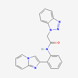 molecular formula C21H16N6O B3017128 2-(1H-benzo[d][1,2,3]triazol-1-yl)-N-(2-(imidazo[1,2-a]pyridin-2-yl)phenyl)acetamide CAS No. 1788948-68-4