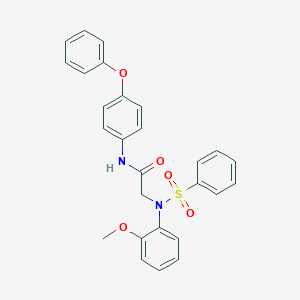 molecular formula C27H24N2O5S B301713 2-[2-methoxy(phenylsulfonyl)anilino]-N-(4-phenoxyphenyl)acetamide 