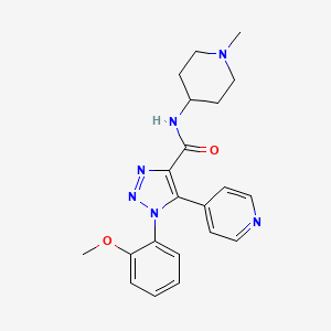 molecular formula C21H24N6O2 B3017130 1-(2-methoxyphenyl)-N-(1-methylpiperidin-4-yl)-5-pyridin-4-yl-1H-1,2,3-triazole-4-carboxamide CAS No. 1795295-42-9