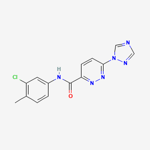 molecular formula C14H11ClN6O B3017133 N-(3-氯-4-甲基苯基)-6-(1H-1,2,4-三唑-1-基)哒嗪-3-甲酰胺 CAS No. 1448046-11-4
