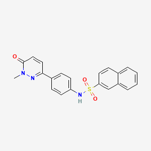 molecular formula C21H17N3O3S B3017134 N-(4-(1-methyl-6-oxo-1,6-dihydropyridazin-3-yl)phenyl)naphthalene-2-sulfonamide CAS No. 941888-46-6