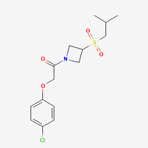 molecular formula C15H20ClNO4S B3017135 2-(4-Chlorophenoxy)-1-(3-(isobutylsulfonyl)azetidin-1-yl)ethanone CAS No. 1797177-61-7
