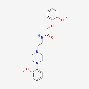 molecular formula C22H29N3O4 B3017146 2-(2-甲氧基苯氧基)-N-(2-(4-(2-甲氧基苯基)哌嗪-1-基)乙基)乙酰胺 CAS No. 1049414-30-3