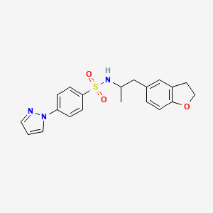 N-(1-(2,3-dihydrobenzofuran-5-yl)propan-2-yl)-4-(1H-pyrazol-1-yl)benzenesulfonamide