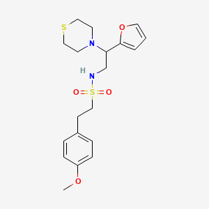 N-(2-(furan-2-yl)-2-thiomorpholinoethyl)-2-(4-methoxyphenyl)ethanesulfonamide