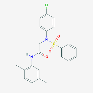 molecular formula C22H21ClN2O3S B301717 2-[4-chloro(phenylsulfonyl)anilino]-N-(2,5-dimethylphenyl)acetamide 