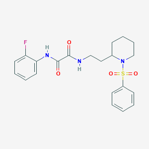 N1-(2-fluorophenyl)-N2-(2-(1-(phenylsulfonyl)piperidin-2-yl)ethyl)oxalamide