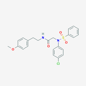 molecular formula C23H23ClN2O4S B301718 2-[4-chloro(phenylsulfonyl)anilino]-N-[2-(4-methoxyphenyl)ethyl]acetamide 