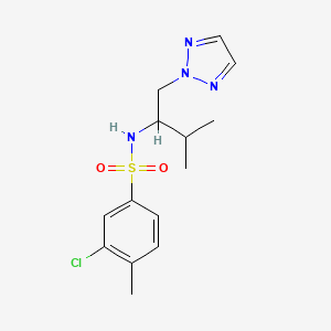 molecular formula C14H19ClN4O2S B3017180 3-chloro-4-methyl-N-(3-methyl-1-(2H-1,2,3-triazol-2-yl)butan-2-yl)benzenesulfonamide CAS No. 2034246-51-8