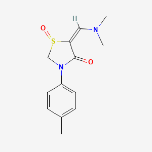 molecular formula C13H16N2O2S B3017183 5-[(二甲氨基)亚甲基]-3-(4-甲基苯基)-4-氧代-1,3-噻唑烷-1-鎓-1-醇 CAS No. 338753-26-7