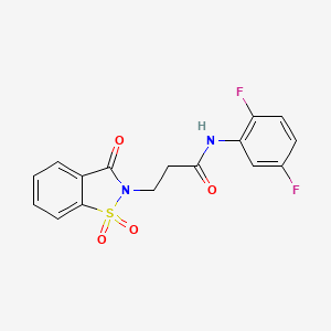 molecular formula C16H12F2N2O4S B3017186 N-(2,5-difluorophenyl)-3-(1,1,3-trioxo-1,2-benzothiazol-2-yl)propanamide CAS No. 899757-42-7