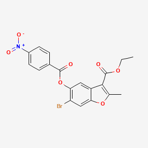 6-Bromo-3-(ethoxycarbonyl)-2-methylbenzo[b]furan-5-yl 4-nitrobenzoate