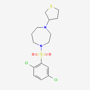 molecular formula C15H20Cl2N2O2S2 B3017190 1-((2,5-Dichlorophenyl)sulfonyl)-4-(tetrahydrothiophen-3-yl)-1,4-diazepane CAS No. 2309746-52-7