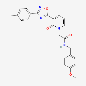 molecular formula C24H22N4O4 B3017192 N-(4-methoxybenzyl)-2-[3-[3-(4-methylphenyl)-1,2,4-oxadiazol-5-yl]-2-oxopyridin-1(2H)-yl]acetamide CAS No. 1260916-74-2