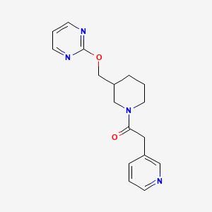 molecular formula C17H20N4O2 B3017212 2-Pyridin-3-yl-1-[3-(pyrimidin-2-yloxymethyl)piperidin-1-yl]ethanone CAS No. 2380009-61-8