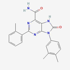 molecular formula C21H19N5O2 B3017215 9-(3,4-dimethylphenyl)-2-(2-methylphenyl)-8-oxo-7H-purine-6-carboxamide CAS No. 898446-88-3