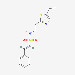 molecular formula C15H18N2O2S2 B3017217 (E)-N-[2-(5-Ethyl-1,3-thiazol-2-YL)ethyl]-2-phenylethenesulfonamide CAS No. 1385622-67-2