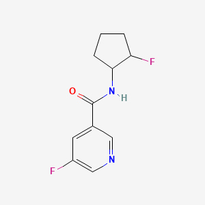 molecular formula C11H12F2N2O B3017225 5-fluoro-N-(2-fluorocyclopentyl)pyridine-3-carboxamide CAS No. 2200300-38-3
