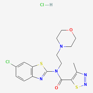 molecular formula C17H19Cl2N5O2S2 B3017228 N-(6-氯苯并[d]噻唑-2-基)-4-甲基-N-(2-吗啉代乙基)-1,2,3-噻二唑-5-甲酰胺盐酸盐 CAS No. 1351645-85-6
