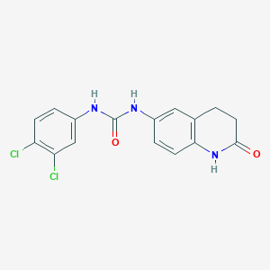 molecular formula C16H13Cl2N3O2 B3017238 1-(3,4-Dichlorophenyl)-3-(2-oxo-1,2,3,4-tetrahydroquinolin-6-yl)urea CAS No. 1172363-08-4