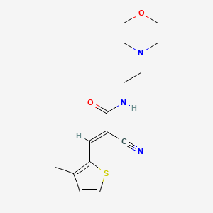 molecular formula C15H19N3O2S B3017249 (E)-2-cyano-3-(3-methylthiophen-2-yl)-N-(2-morpholin-4-ylethyl)prop-2-enamide CAS No. 312938-71-9