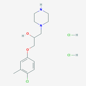 molecular formula C14H23Cl3N2O2 B3017257 1-(4-Chloro-3-methylphenoxy)-3-(piperazin-1-yl)propan-2-ol dihydrochloride CAS No. 1189939-90-9