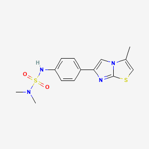 molecular formula C14H16N4O2S2 B3017264 6-[4-(二甲基磺酰胺基)苯基]-3-甲基咪唑并[2,1-b][1,3]噻唑 CAS No. 893981-93-6