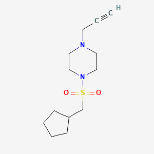 molecular formula C13H22N2O2S B3017266 1-Cyclopentylmethanesulfonyl-4-(prop-2-yn-1-yl)piperazine CAS No. 2094459-29-5