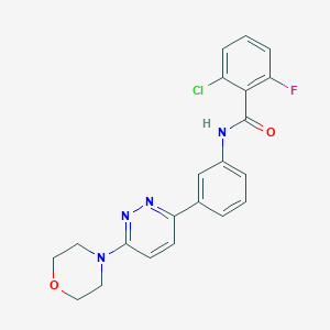 molecular formula C21H18ClFN4O2 B3017270 2-chloro-6-fluoro-N-(3-(6-morpholinopyridazin-3-yl)phenyl)benzamide CAS No. 899745-53-0