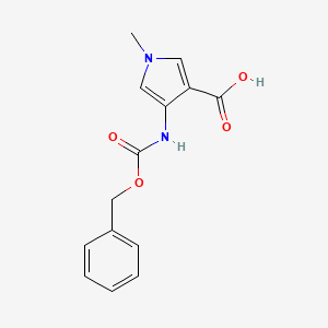 molecular formula C14H14N2O4 B3017271 1-Methyl-4-(phenylmethoxycarbonylamino)pyrrole-3-carboxylic acid CAS No. 2248308-11-2