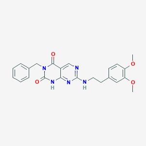 molecular formula C23H23N5O4 B3017278 3-benzyl-7-((3,4-dimethoxyphenethyl)amino)pyrimido[4,5-d]pyrimidine-2,4(1H,3H)-dione CAS No. 1396855-42-7