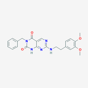 molecular formula C23H23N5O4 B3017278 3-苄基-7-((3,4-二甲氧基苯乙基)氨基)嘧啶并[4,5-d]嘧啶-2,4(1H,3H)-二酮 CAS No. 1396855-42-7