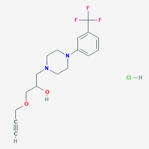 molecular formula C17H22ClF3N2O2 B3017284 1-(Prop-2-yn-1-yloxy)-3-(4-(3-(trifluoromethyl)phenyl)piperazin-1-yl)propan-2-ol hydrochloride CAS No. 1185364-15-1