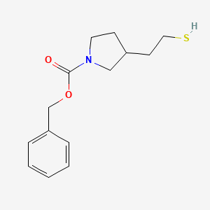 molecular formula C14H19NO2S B3017285 Benzyl 3-(2-mercaptoethyl)pyrrolidine-1-carboxylate CAS No. 1420832-64-9