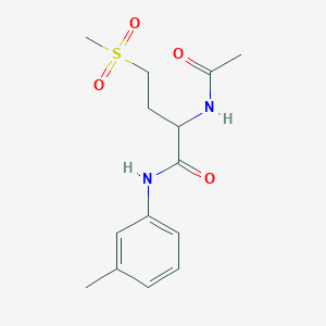 molecular formula C14H20N2O4S B3017286 2-乙酰氨基-4-(甲磺酰基)-N-(间甲苯基)丁酰胺 CAS No. 1008396-36-8
