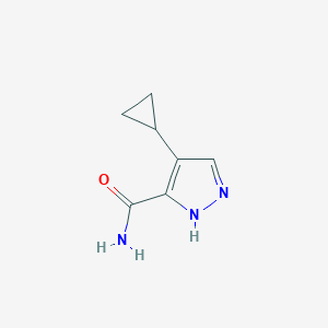 molecular formula C7H9N3O B3017292 4-cyclopropyl-1H-pyrazole-5-carboxamide CAS No. 2309456-23-1