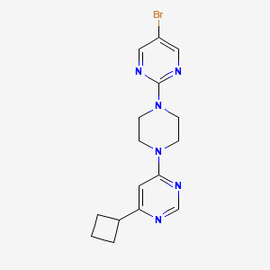 molecular formula C16H19BrN6 B3017295 4-[4-(5-Bromopyrimidin-2-yl)piperazin-1-yl]-6-cyclobutylpyrimidine CAS No. 2380071-28-1
