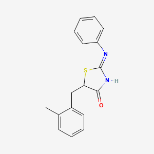 molecular formula C17H16N2OS B3017301 (E)-5-(2-甲基苄基)-2-(苯亚氨基)噻唑烷-4-酮 CAS No. 219554-73-1