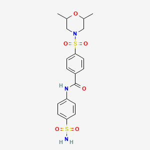 molecular formula C19H23N3O6S2 B3017304 4-((2,6-dimethylmorpholino)sulfonyl)-N-(4-sulfamoylphenyl)benzamide CAS No. 327975-16-6