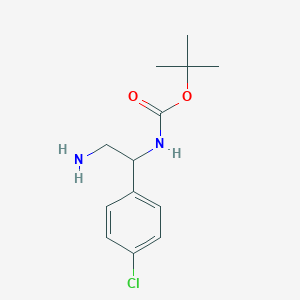 molecular formula C13H19ClN2O2 B3017308 Tert-butyl 2-amino-1-(4-chlorophenyl)ethylcarbamate CAS No. 1082584-93-7